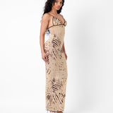 Hun Dress Beige Zebra Print