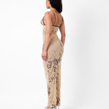 Hun Dress Beige Zebra Print