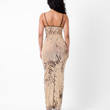 Hun Dress Beige Zebra Print