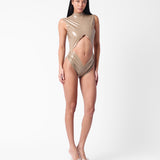 Bronx Latex Bodysuit Taupe