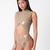 Bronx Latex Bodysuit Taupe