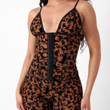 Doll Top Chestnut Leopard Print