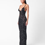 Hun Dress Black Leopard Print