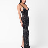 Hun Dress Black Leopard Print