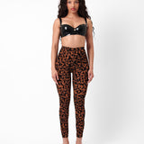 Knockout Leggings Chestnut Leopard Print