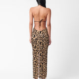 Bare Dress Beige Leopard Print