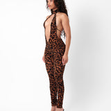 Bare Jumpsuit Chestnut Leopard Print
