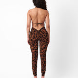 Bare Jumpsuit Chestnut Leopard Print