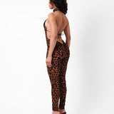 Bare Jumpsuit Chestnut Leopard Print