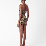 Doll Dress Beige Leopard Print