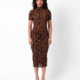 Knockout Dress Chestnut Leopard Print