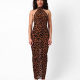 Panther Dress Chestnut Leopard Print