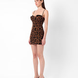 Bianca Dress Chestnut Leopard Print