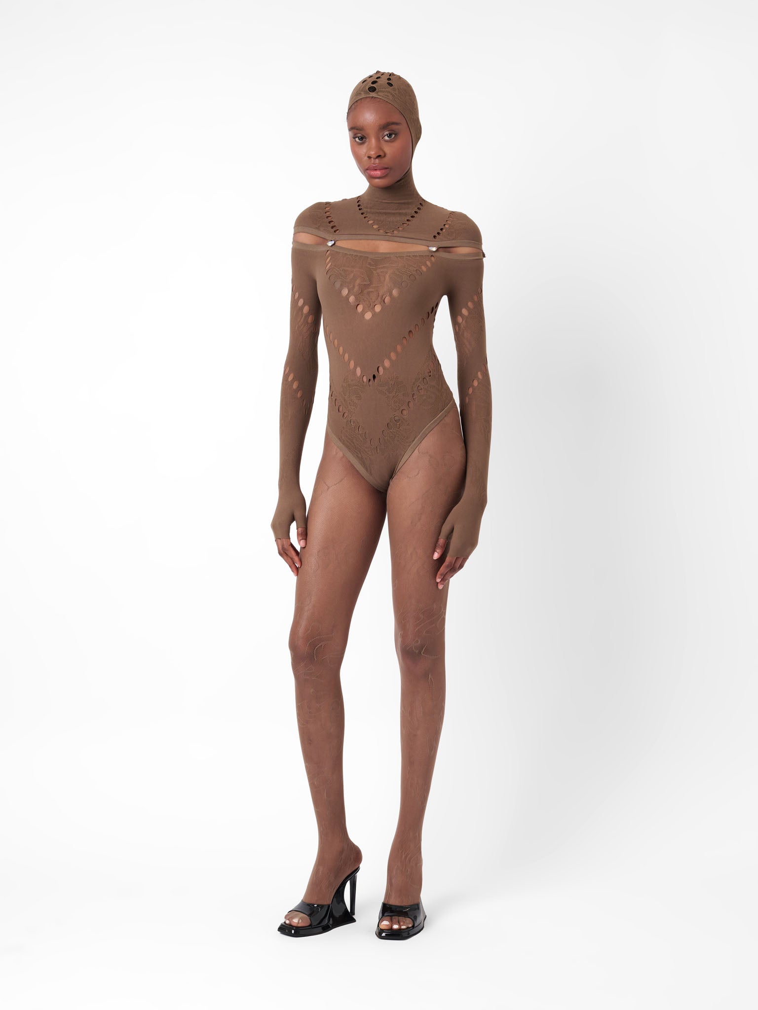 Pearl Hooded Bodysuit Kahlua Brown | POSTER GIRL