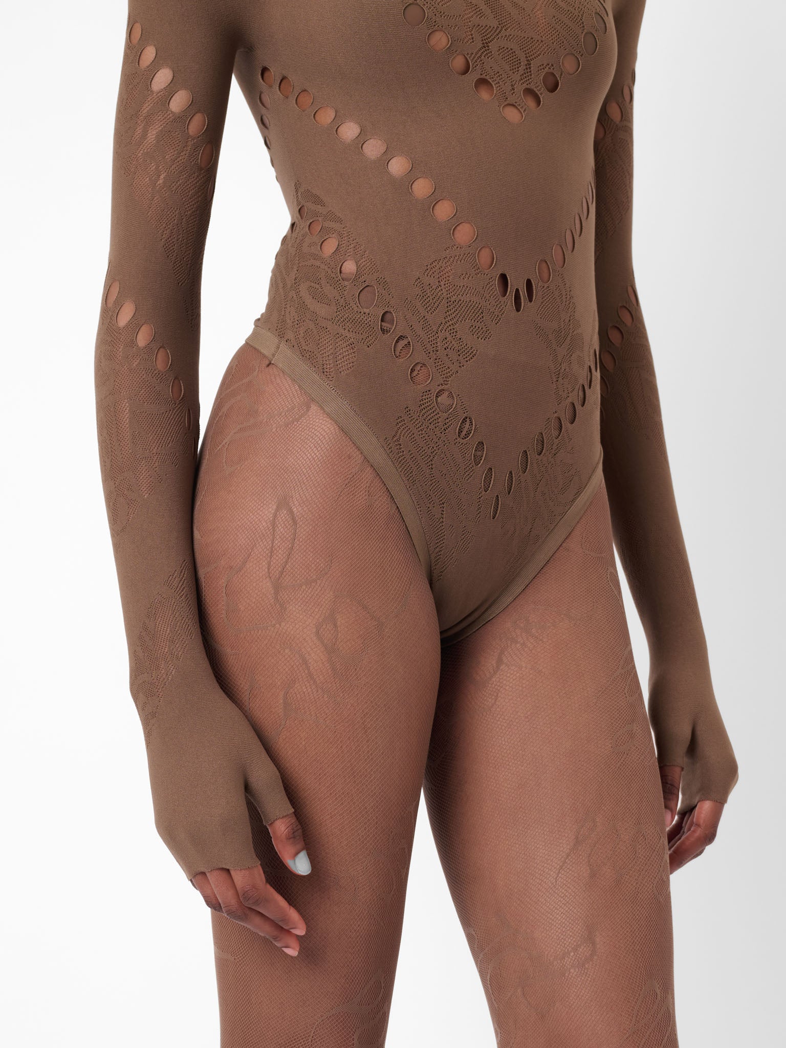Pearl Hooded Bodysuit Kahlua Brown | POSTER GIRL
