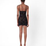 Scarlett Dress Flocked Mesh Black