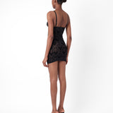 Scarlett Dress Flocked Mesh Black