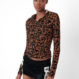 Shania Hooded Jacket Chestnut Leopard Print