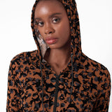 Shania Hooded Jacket Chestnut Leopard Print