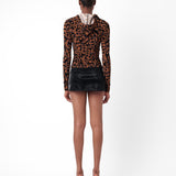 Shania Hooded Jacket Chestnut Leopard Print