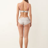 Paulette Shorts Grey/Pink Pinstripe