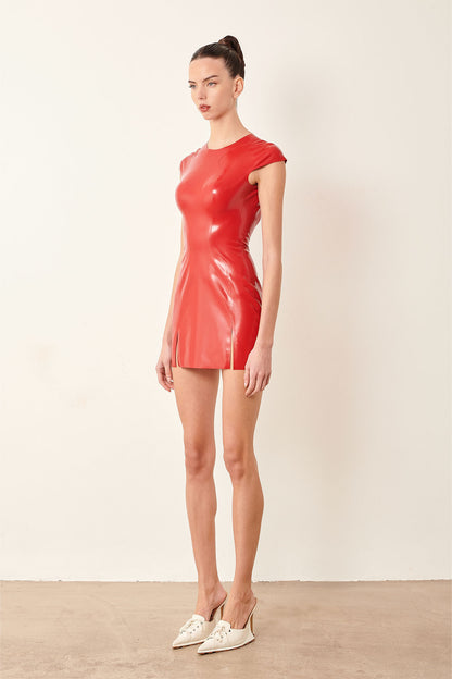 Player Latex Dress Red