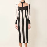 Ref Dress Black/White Stripe