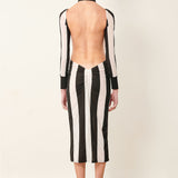 Ref Dress Black/White Stripe