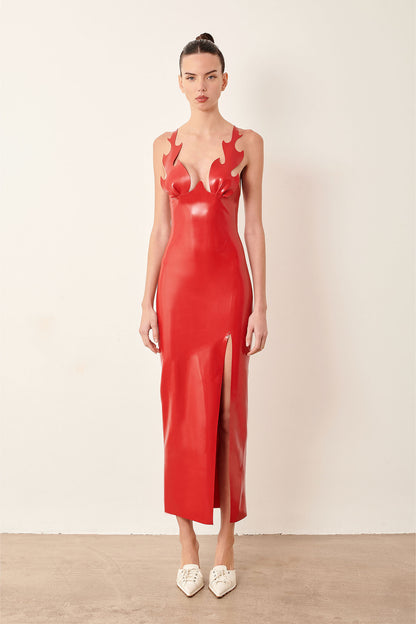 Roast Latex Dress Red