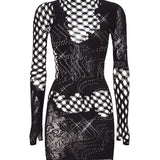 Raquel Dress Black Rhinestone