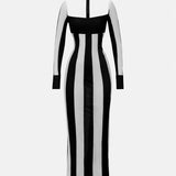 Ref Dress Black/White Stripe