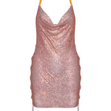 Rhinestoned Zeina Dress Aperol Spritz