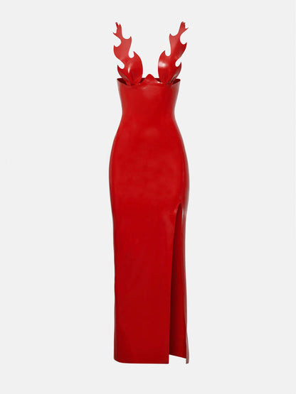 Roast Latex Dress Red