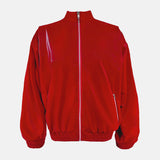 S*x Tape Tracksuit Jacket Wet Look Red