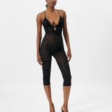 Scarlett Pedal Pusher Jumpsuit Black Zebra Print