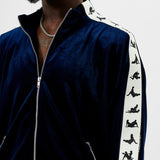 S*x Tape Tracksuit Jacket Velour Blue