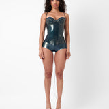 Tart Latex Top Peacock Blue