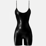 Toffee Latex Playsuit Black