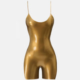 Toffee Latex Playsuit Gold