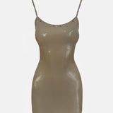 Whistle Latex Mini Dress Taupe