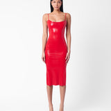 Whistle Latex Midi Dress Red