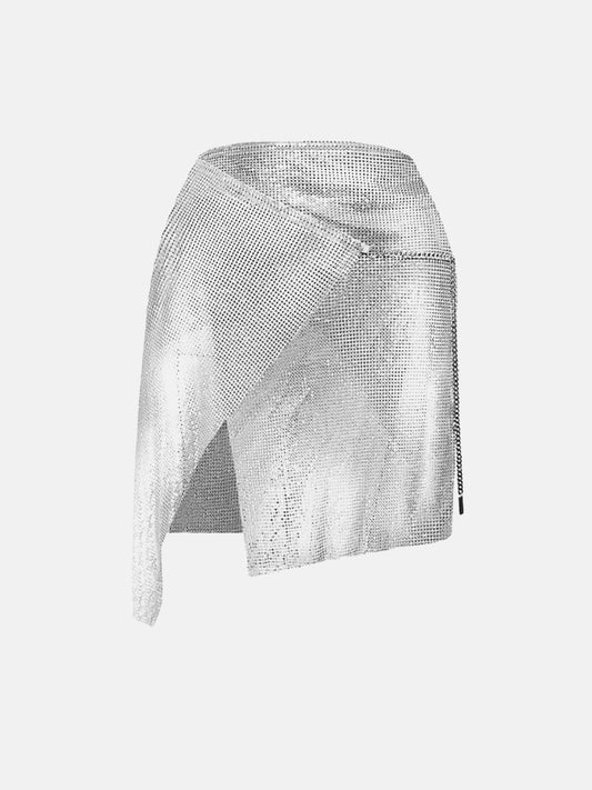 Winona Wrap Skirt Chrome Silver