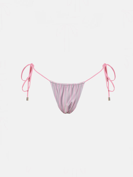 Woods Bikini Bottoms Grey/Pink Pinstripe