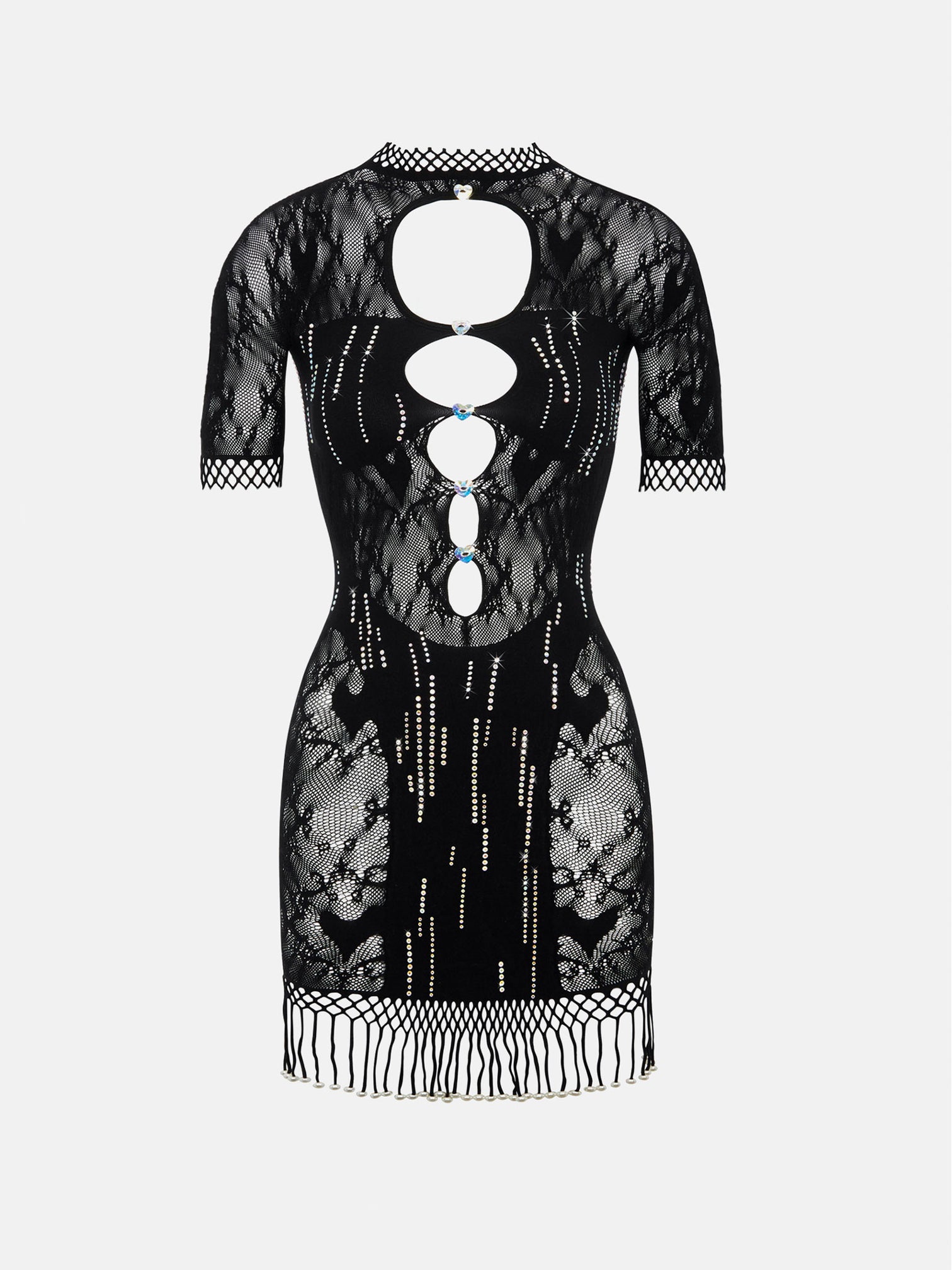 Yemaya Cut-Out Bodycon Mini Dress Black