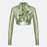 Bailey Blouse Latex Dollar Bill Green