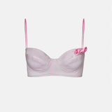 Billie Bra Grey/Pink Pinstripe