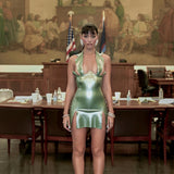 Chambers Latex Dress Dollar Bill Green