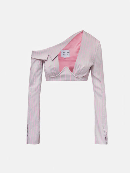 Clerk Shirt Grey/Pink Pinstripe