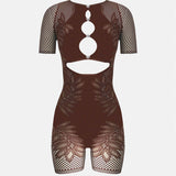 Dinero Playsuit Old Money Brown