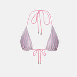 Elle Bikini Top Grey/Pink Pinstripe